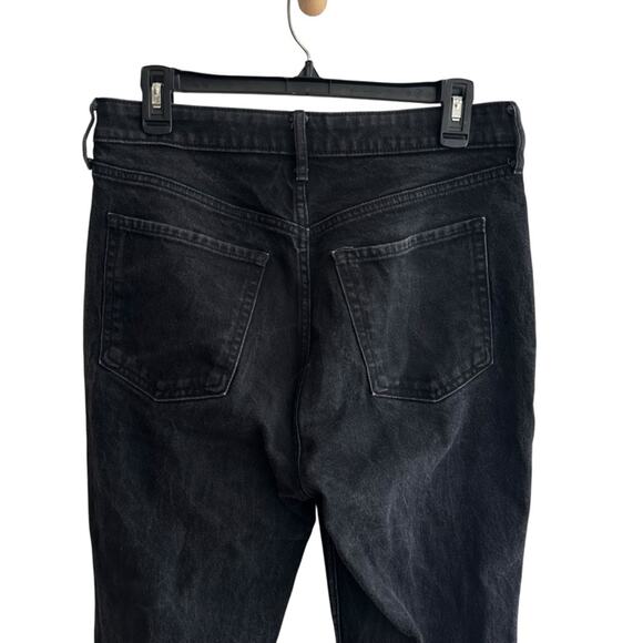 Old Navy Extra High Waisted Button Fly Side Slit Kicker Bootcut Black Jeans - Picture 4 of 5